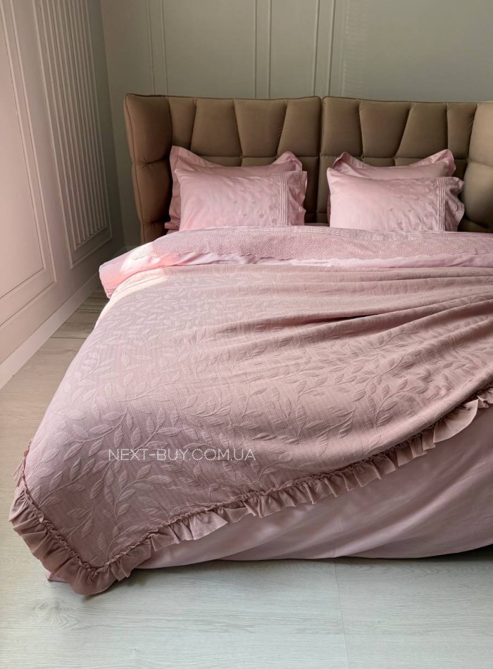 Maison D'or Roesia Estee Rose постільна білизна євро 200х220 сатин з вишивкою - Зображення 2