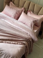 Maison D'or Roesia Estee Rose постільна білизна євро 200х220 сатин з вишивкою - Зображення 5