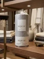 Maison D'or Satin fitted sheet сатинове простирадло на резинці євро 200х240 з наволочками сірий