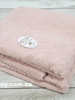 Gulcan махровая простынь-покрывало Della хлопок полуторка 160X220 св.розовая