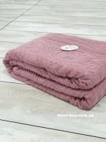 Gulcan махрове простирадло-покривало Della бавовна євро 200X220 рожеве - Зображення 2