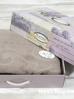 Gulcan махровая простынь-покрывало Ester хлопок евро 200X220 кофейная — изображение 3