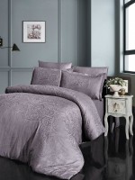 Постільна білизна бамбук First choice Greta Leylak-lilac евро 200х220