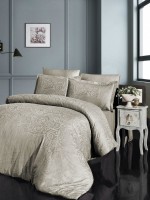 Постільна білизна бамбук First choice Greta Sampanya-champagne евро 200х220