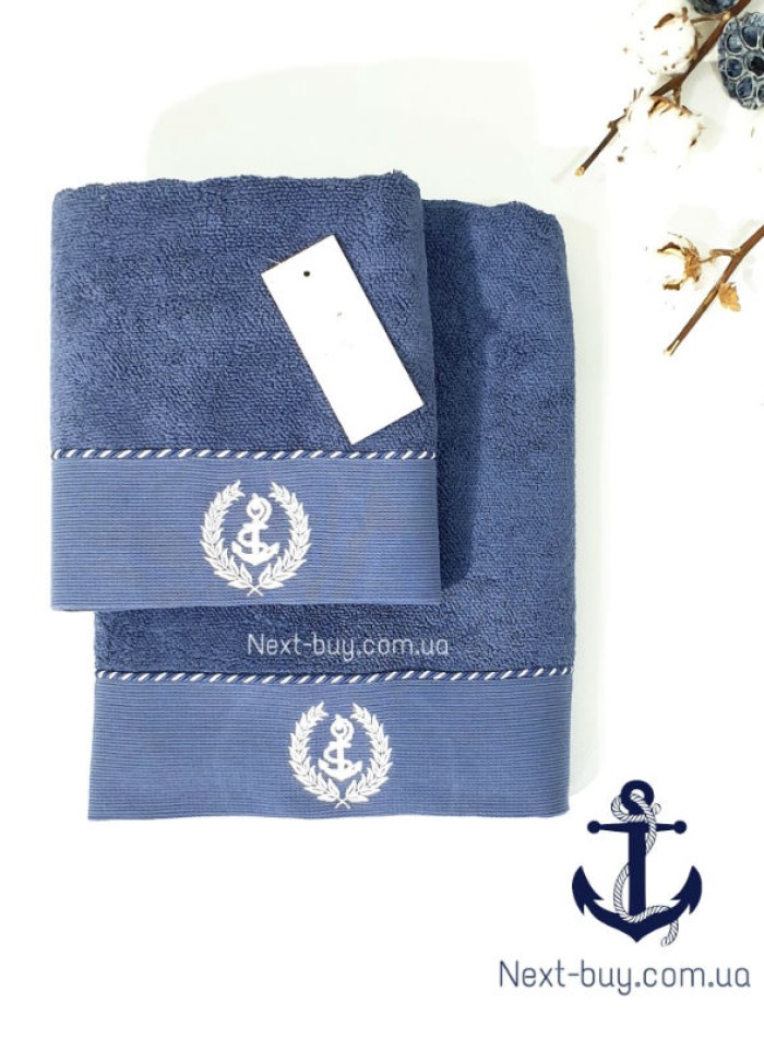 Махровий рушник Maison D'or Michel Sailing 85х150см блакитний - Зображення 5
