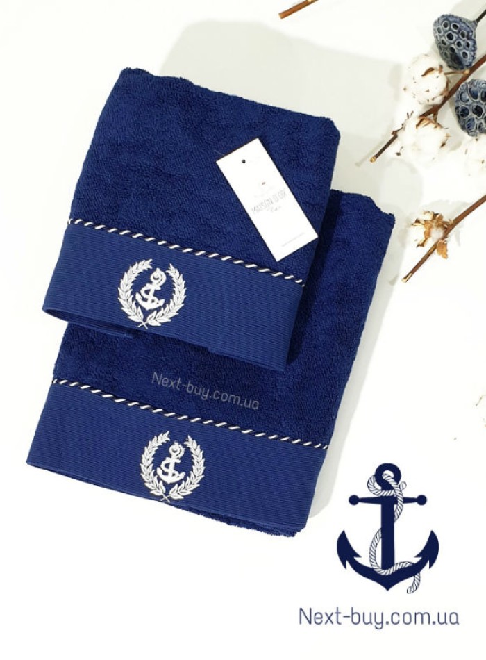 Махровое полотенце Maison D'or Michel Sailing 85х150см синее — изображение 3