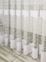 Тюль фатин с узором Honeycomb белый с люрексом — изображение 7