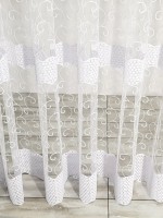 Тюль фатин с узором Honeycomb белый с люрексом