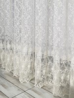Тюль фатин з візерунком Eyeleaf крем з люрексом - Зображення 6