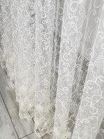 Тюль фатин з візерунком Eyeleaf крем з люрексом - Зображення 4