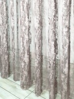 Тюль сітка з вкрапленнями Velvet шоколад з рожевим відтінком - Зображення 3
