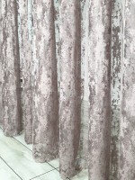 Тюль сітка з вкрапленнями Velvet шоколад з рожевим відтінком - Зображення 5
