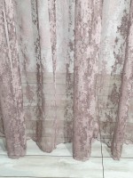 Тюль сітка з вкрапленнями Velvet шоколад з рожевим відтінком - Зображення 8