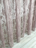Тюль сітка з вкрапленнями Velvet шоколад з рожевим відтінком - Зображення 10
