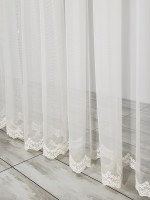 Тюль фатин с узорным низом Below flower крем — изображение 3