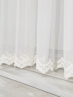 Тюль фатин с узорным низом Below flower крем
