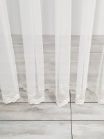 Тюль фатин с узорным низом Below flower крем — изображение 6