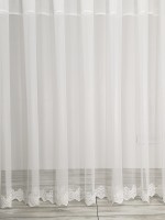 Тюль сітка з візерунковим низом Below білий - Зображення 2