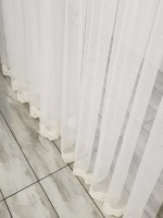 Тюль сітка з візерунковим низом Below крем - Зображення 5