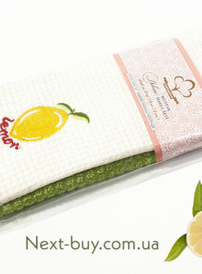 Набір кухонних рушників cottonize lemon 2шт. 40х60 - Зображення 2