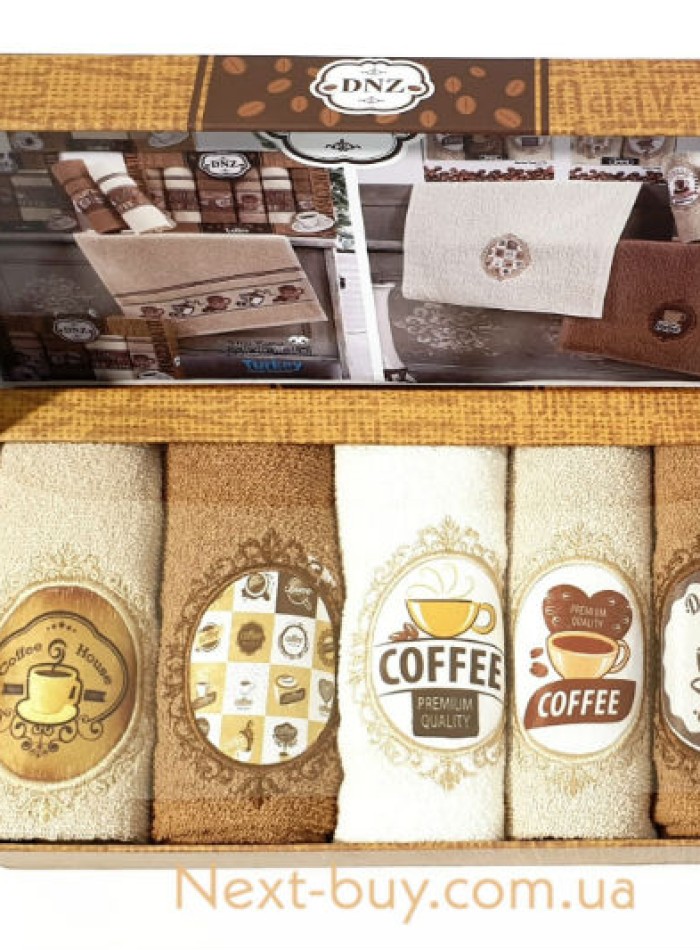 Набор кухонных полотенец DNZ Premium Coffee 5шт. 40х60 — изображение 3