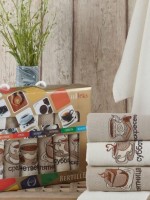 Набір кухонних рушників Nilteks Bertille Coffee 7шт. 40х60см