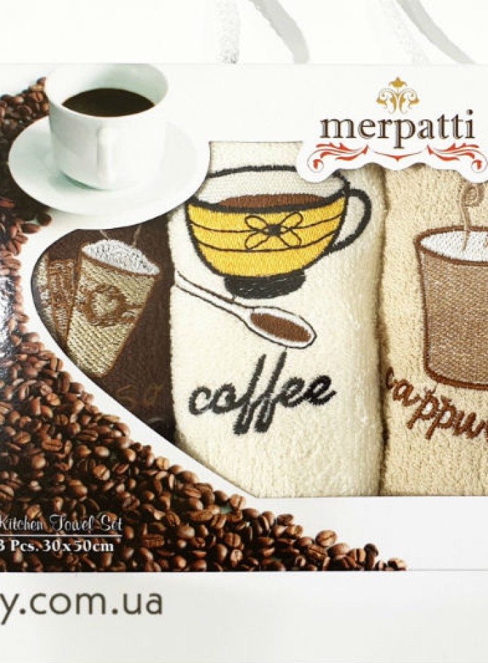 Набор кухонных полотенец Merpatti Coffee 3шт. 30х50 — изображение 6