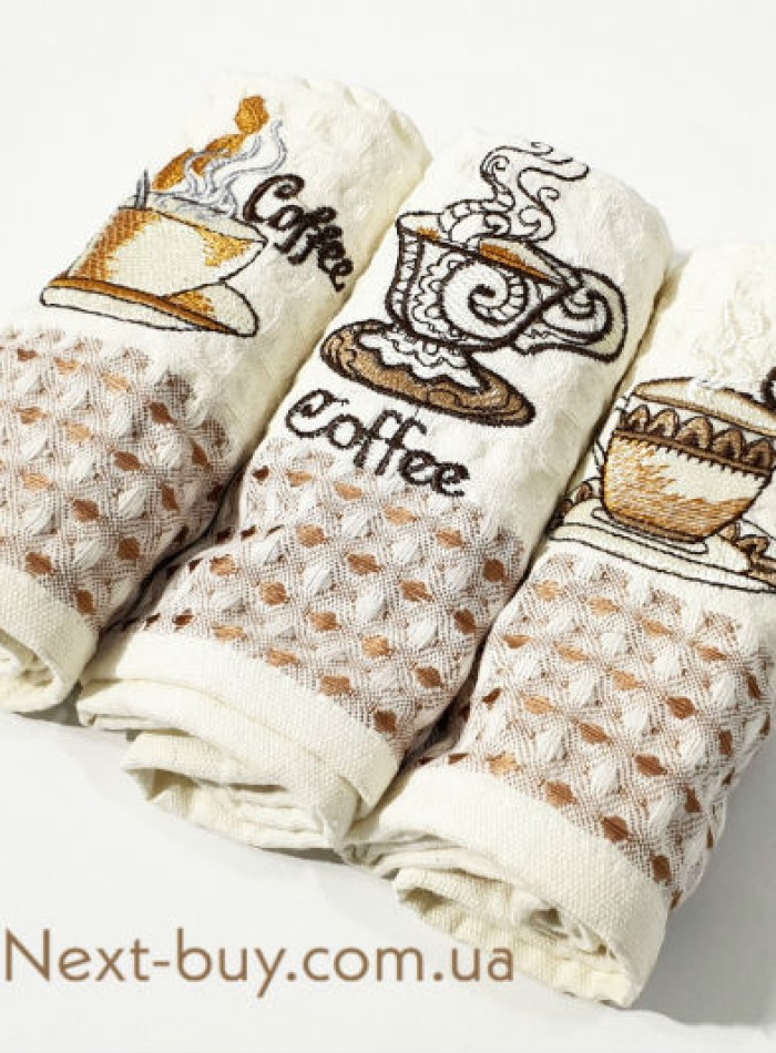 Набор кухонных полотенец Nilens Caffe Roma 3шт. 35х50 — изображение 2