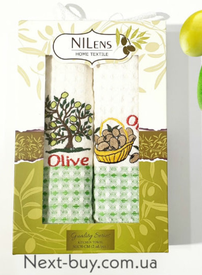 Набір кухонних рушників Nilens olive 2шт. 50х70см - Зображення 3