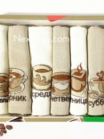 Набір кухонних рушників Nilteks Bertille Coffee 7шт. 40х60см - Зображення 7