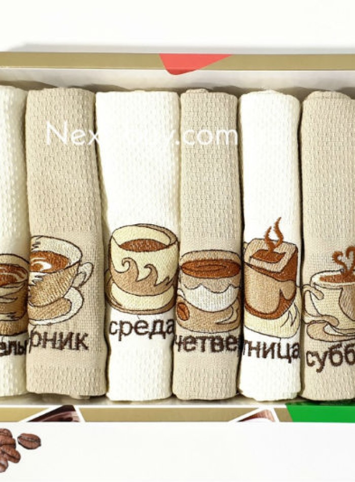 Набір кухонних рушників Nilteks Bertille Coffee 7шт. 40х60см - Зображення 7