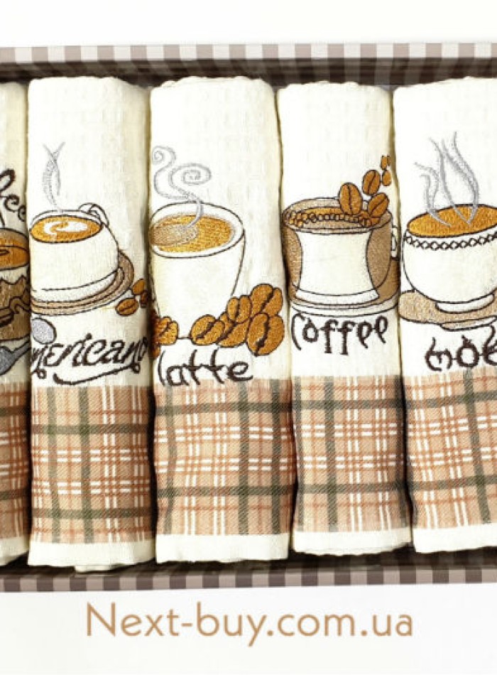 Набор кухонных полотенец Nilteks coffee 5шт. 40х60 — изображение 4