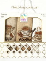 Набір кухонних рушників Nilteks coffee 3шт. 40х60см - Зображення 3