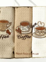Набір кухонних рушників Nilteks coffee 3шт. 40х60см - Зображення 4