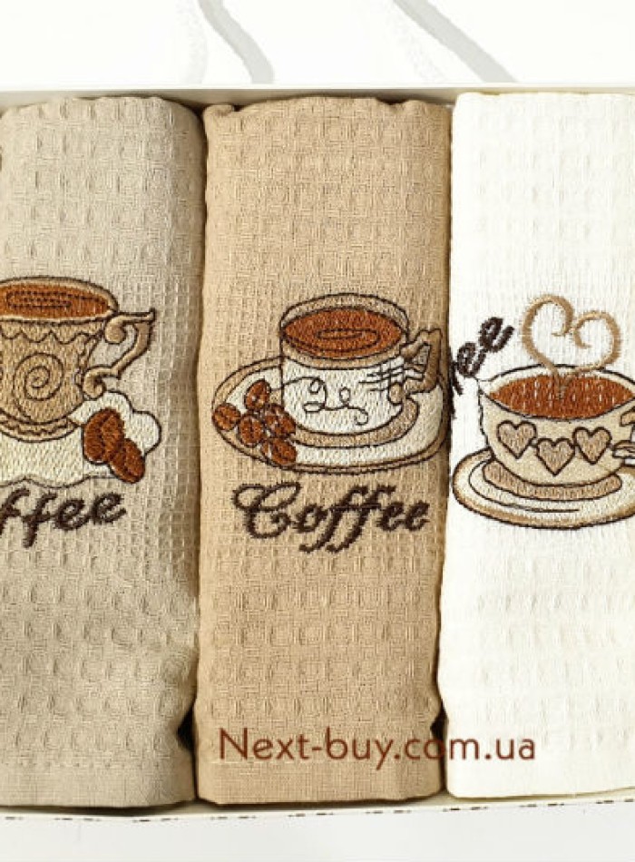 Набір кухонних рушників Nilteks coffee 3шт. 40х60см - Зображення 4