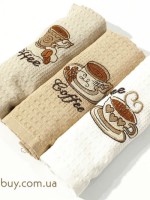 Набір кухонних рушників Nilteks coffee 3шт. 40х60см - Зображення 2