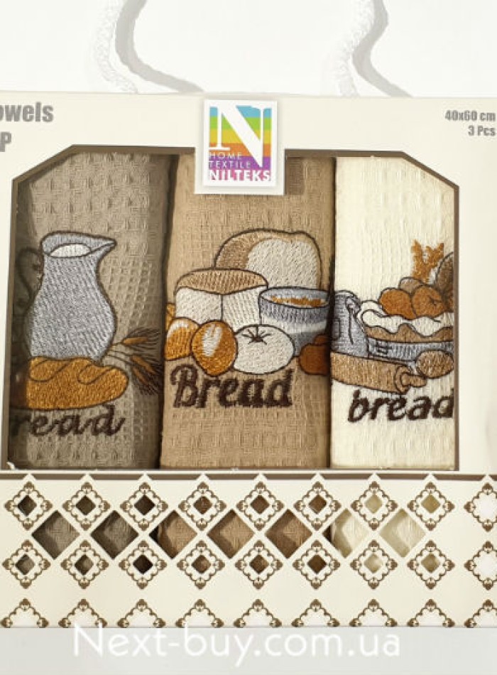 Набір кухонних рушників Nilteks Bread 3шт. 40х60см - Зображення 3