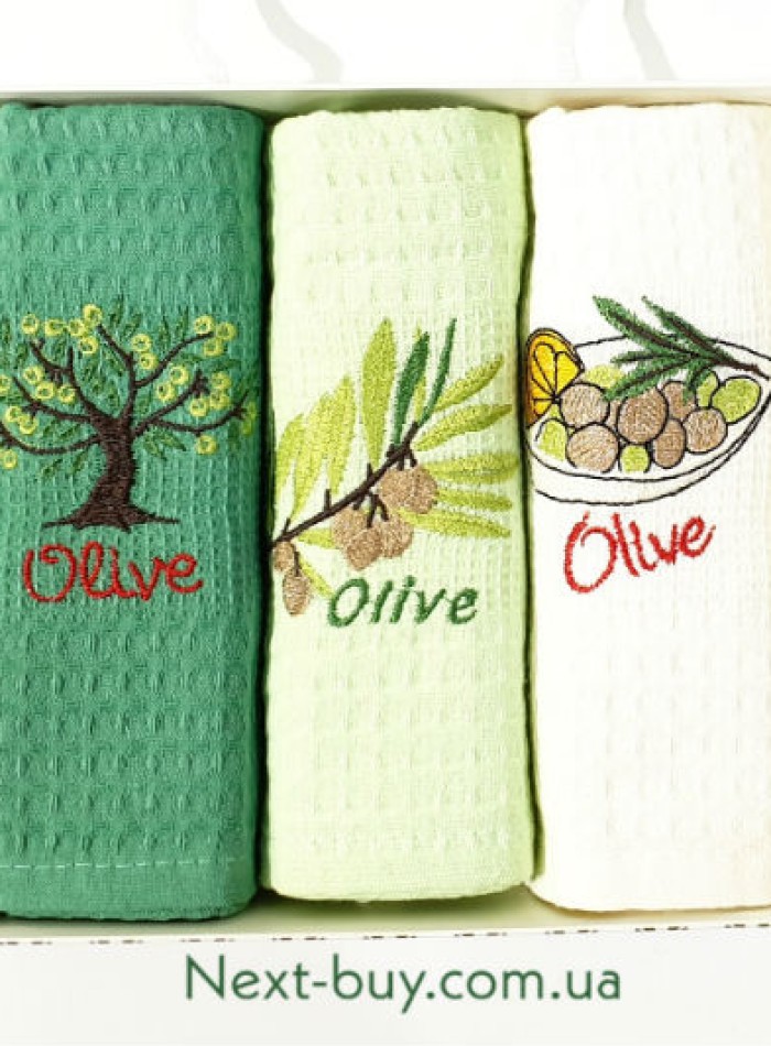 Набір кухонних рушників Nilteks olive 3шт. 40х60см - Зображення 4