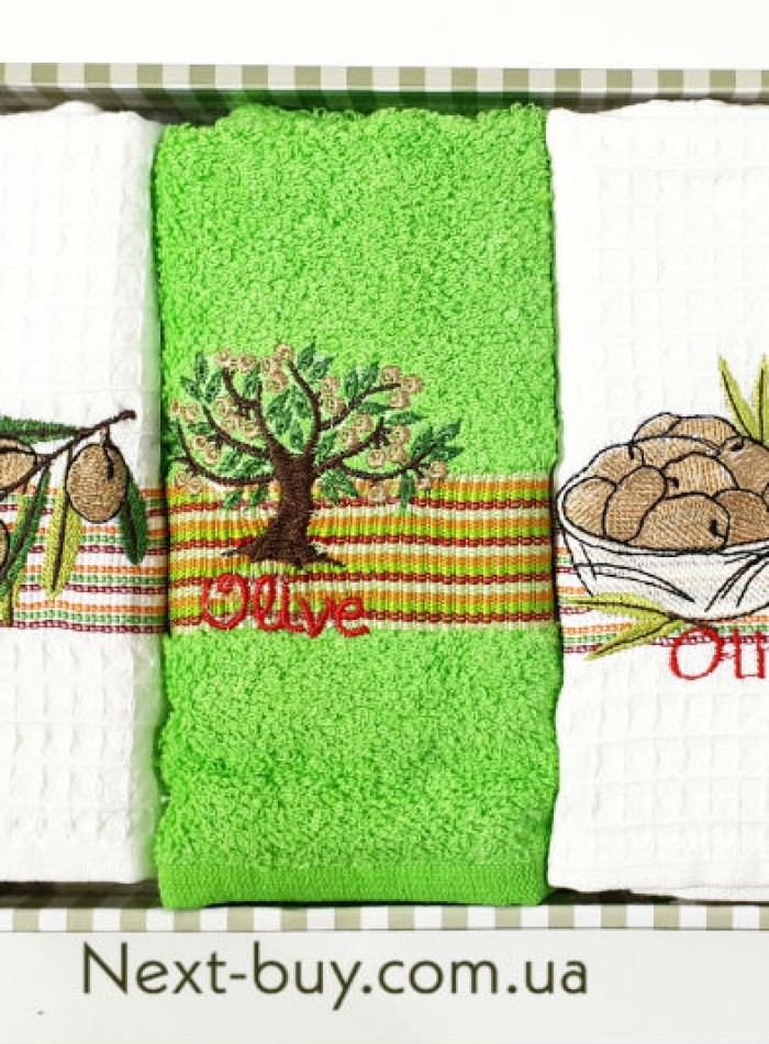 Набір кухонних рушників Nilteks Olive 3шт. 40х60см - Зображення 2