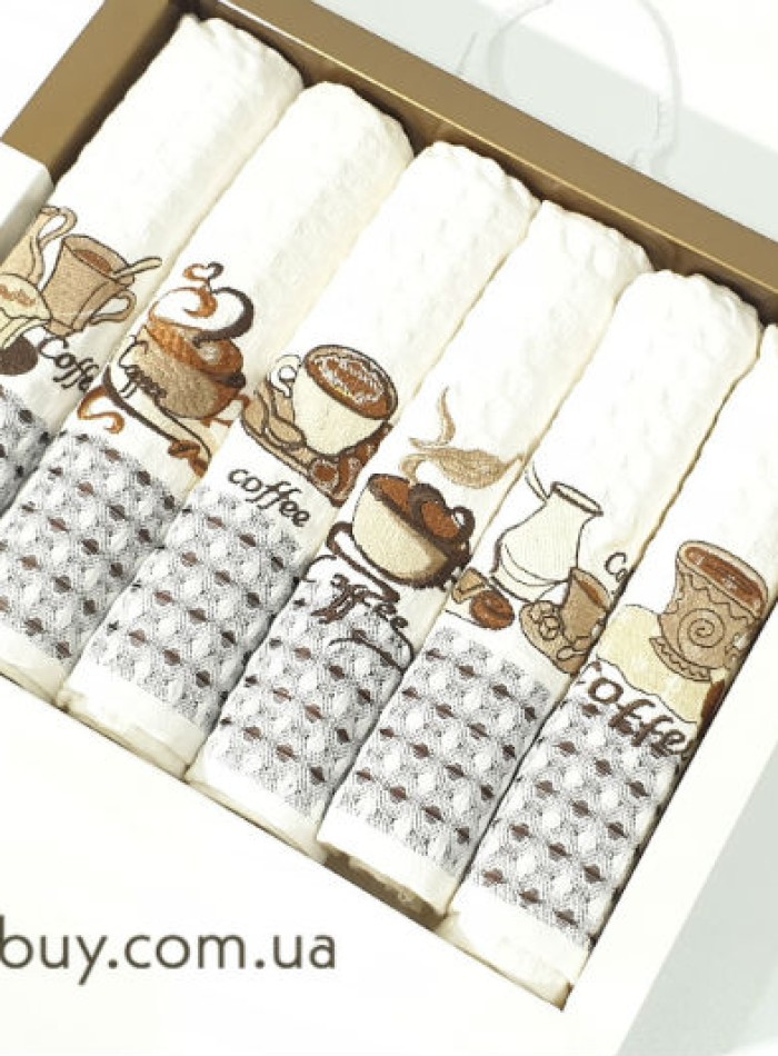 Набір кухонних рушників Nilteks Coffee 6шт. 40х60см - Зображення 3