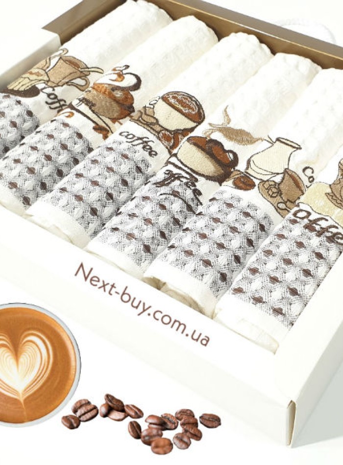 Набір кухонних рушників Nilteks Coffee 6шт. 40х60см - Зображення 2