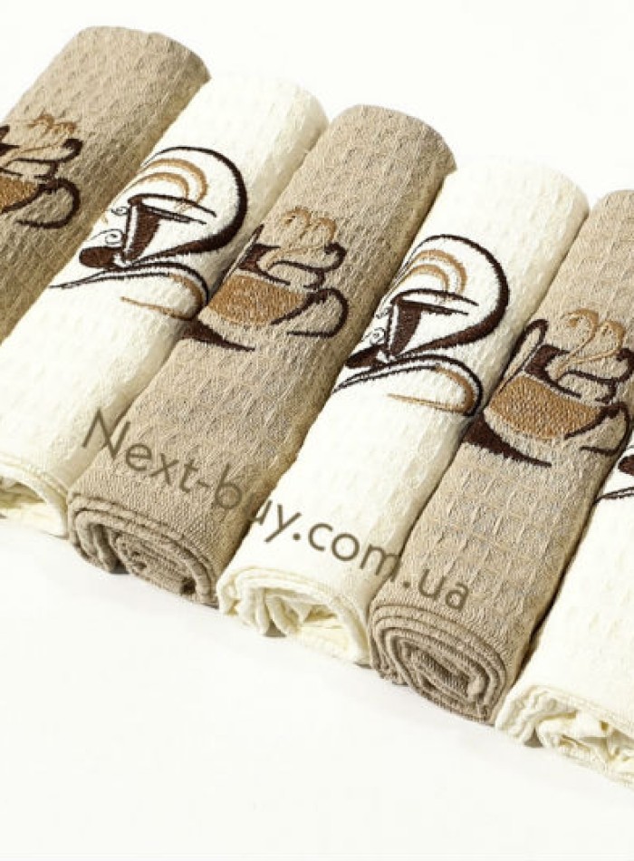 Набор кухонных полотенец Nilteks Coffee time 6шт. 40х60 — изображение 2