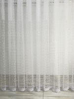 Тюль фатин з візерунком Clematis білий з блиском - Зображення 2