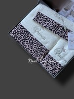 Maison D'or Queen набор махровых полотенец 3шт. крем/розовый — изображение 3