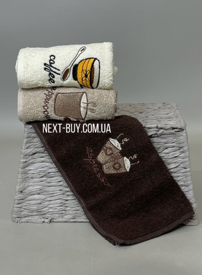 Набор кухонных полотенец Merpatti Coffee 3шт. 30х50 — изображение 4