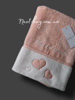 Maison D`or Monique Hearts махровий рушник для сауни 85х150 персиковий