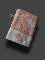 Maison D`or Monique Hearts махровий рушник 50х100 персиковий