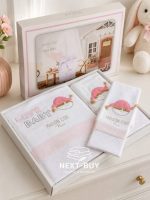 Maison D`or Love Baby комплект розовых детских полотенец 3 шт из хлопка с аппликацией — изображение 6