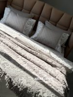Махрове простирадло-покривало Maison D'or Paris Sanda з бахромою 160х240 сіре - Зображення 7