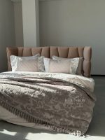 Махрове простирадло-покривало Maison D'or Paris Sanda з бахромою 160х240 сіре - Зображення 8